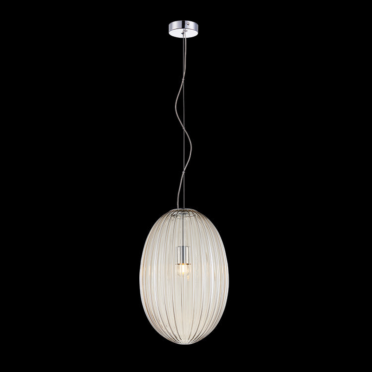 K. Light A-KLCH-900-L/CG Chrome with Cognac Glass 230v 60W E27 Marilyn Large Glass Pendant