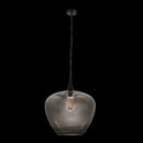 K. Light A-KLCH-910-L/SM Black with Smoke Glass 230v 60W E27 Apple Large Glass Pendant