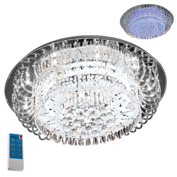 Bright Star Lighting CF097 LED Polished Chrome Flush Mount with Crystals