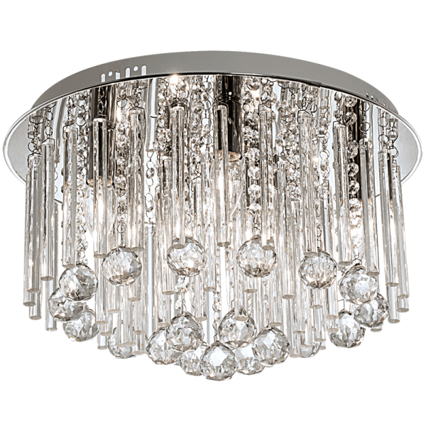 Bright Star Lighting CF298 CHROME Polished Chrome Ceiling Fitting with Glass and Crystals