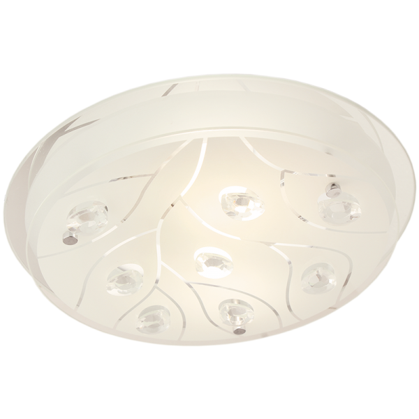 Bright Star Lighting CF361 S CHR Small Polished Chrome Fitting with Frosted Glass and Crystals