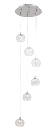 Eurolux P255 Crystal Cascading 6LT Pendant 310mm CH