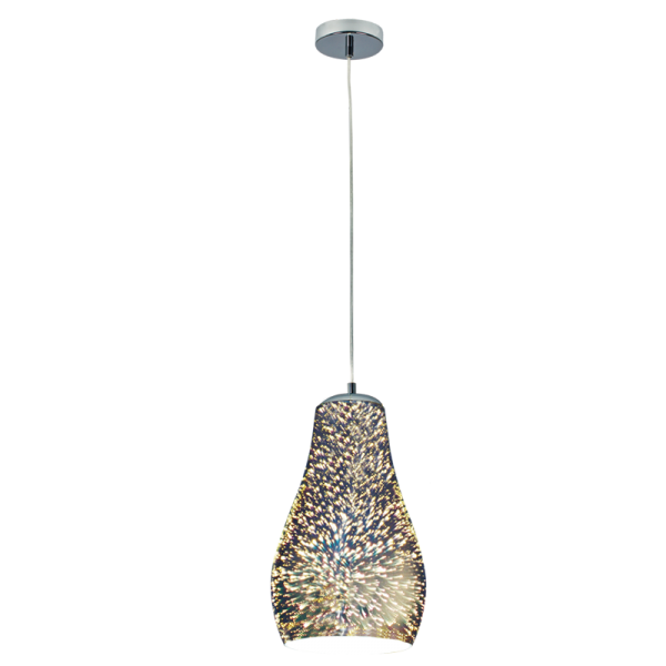 Bright Star Lighting PEN389 PATTERN 3D Pattern on Glass Pendant