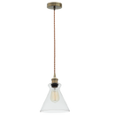 Bright Star Lighting PEN536 CLEAR E27 CLEAR GLASS BROWN CABLE Pendant