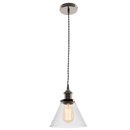 Bright Star Lighting PEN576 SATIN E27 CLEAR GLASS GREY CABLE Pendant