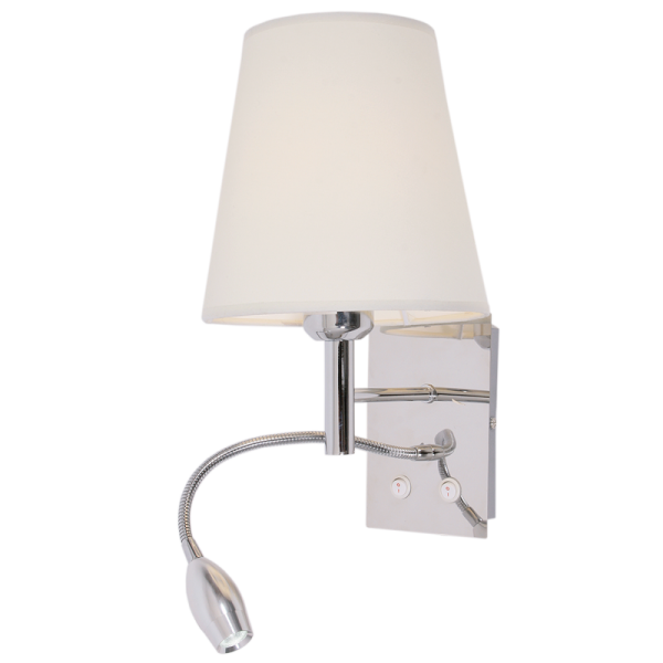 Bright Star Lighting WB031/2 CHROME Polished Chrome Wall Fitting with White Shade