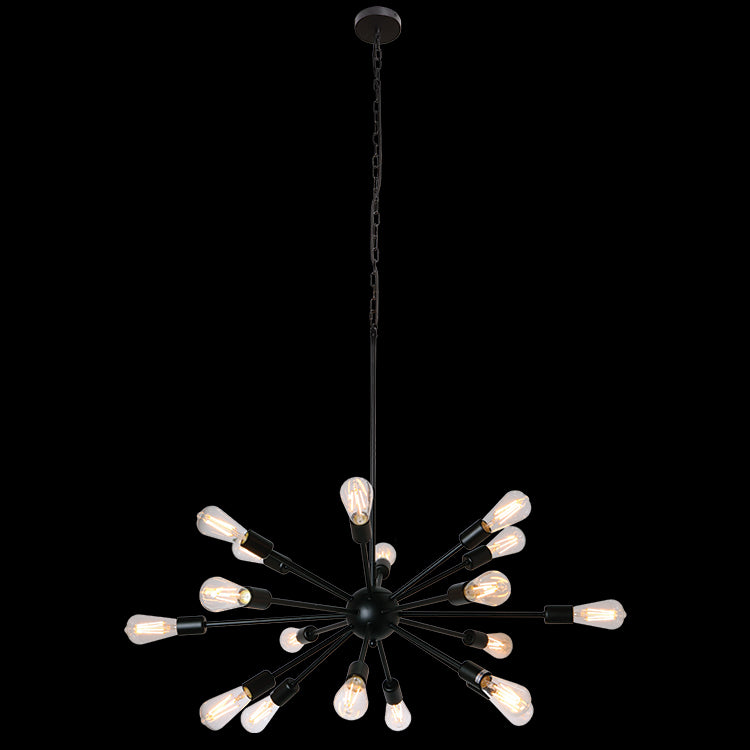 K. Light WE-KLCH-302/BL Black 230v 40W E27 18 Light Medium Supernova Pendant