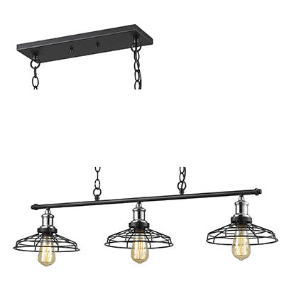 Radiant Lighting RP180 Pendant 3LT Black/Chrome JP0002-BLC--